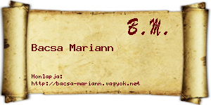 Bacsa Mariann névjegykártya